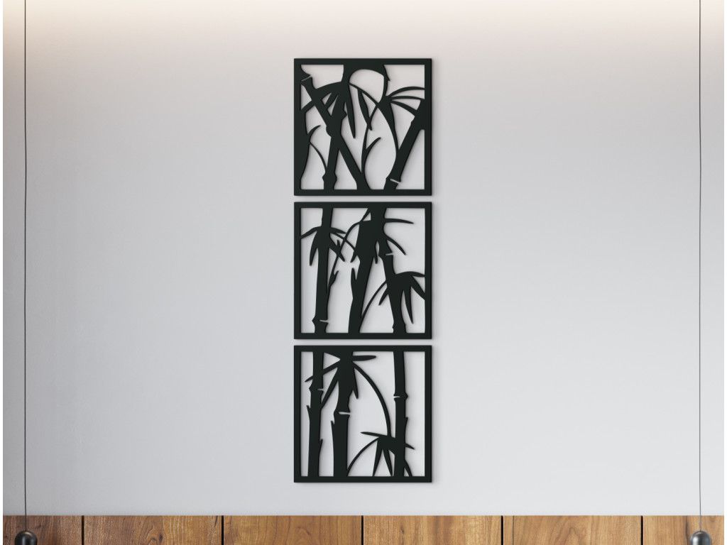 Quadro multidirezionale Bambù (Colore del quadro Grigio, Dimensioni del quadro 45,5 x 14,5 cm)