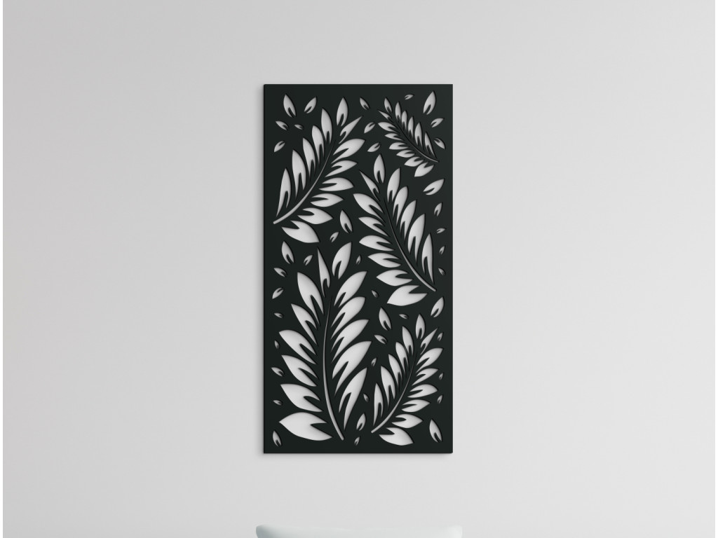 Drevený obraz Listy vo vánku (Dimensioni del quadro 89 x 45 cm, Colore del quadro Antracite)