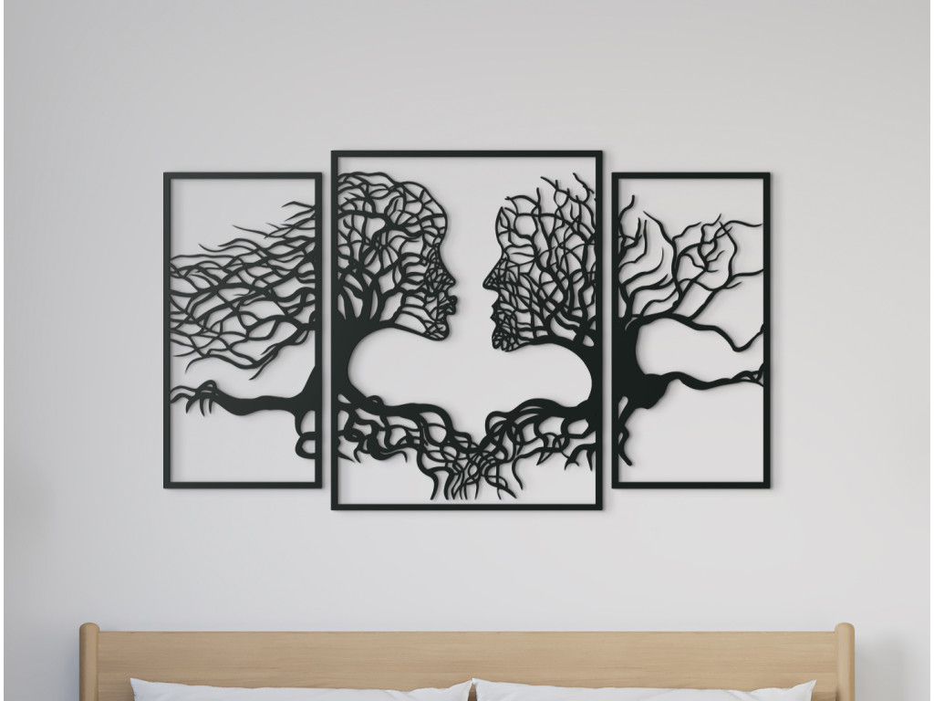 Drevený obraz Pohľad stromov (Dimensioni del quadro 79 x 133 cm, Colore del quadro Antracite)