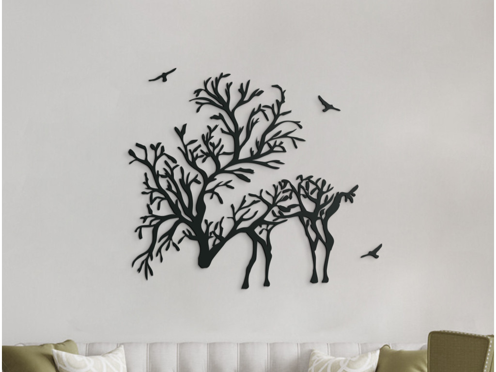 3D nálepka na stenu Jeleň (Dimensioni del quadro 78 x 89 cm, Colore del quadro Antracite)