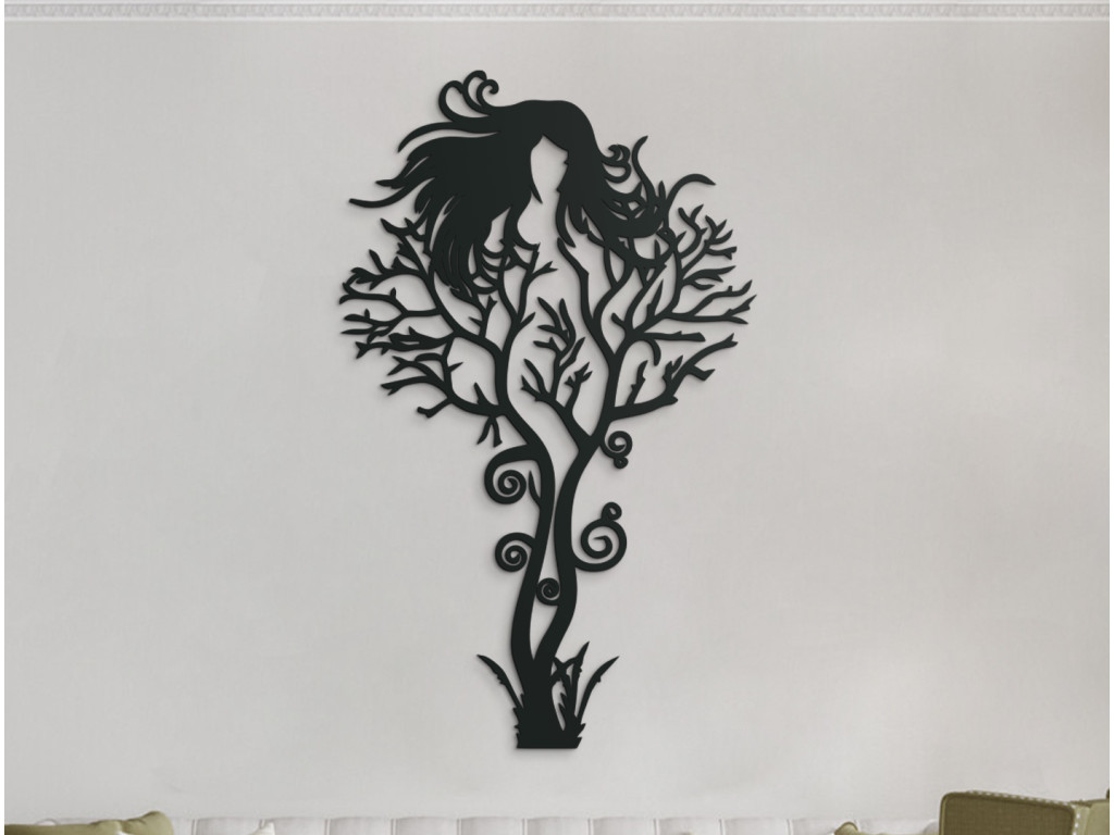 Drevená nálepka Žena vo vánku (Dimensioni del quadro 89 x 54 cm, Colore del quadro Antracite)