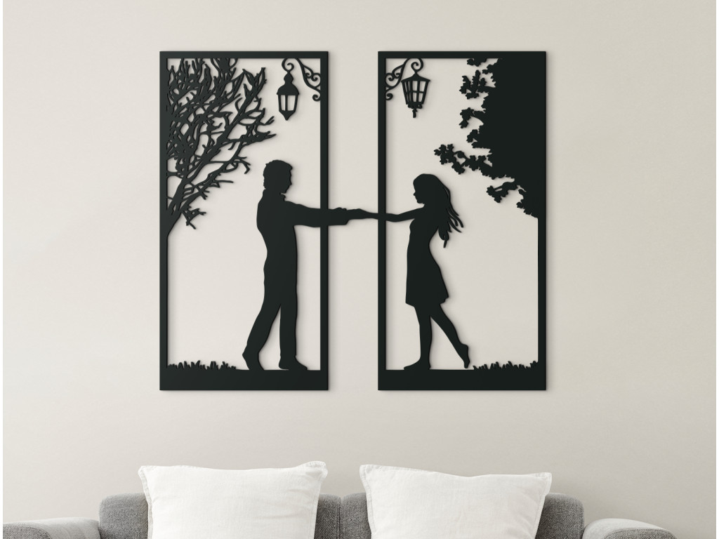 Dvojdielny drevený obraz Spojenie (Dimensioni del quadro 65 x 74 cm, Colore del quadro Antracite)