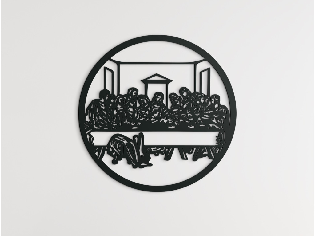 Drevený obraz Posledná večera (Dimensioni del quadro 65 x 65 cm, Colore del quadro Antracite)