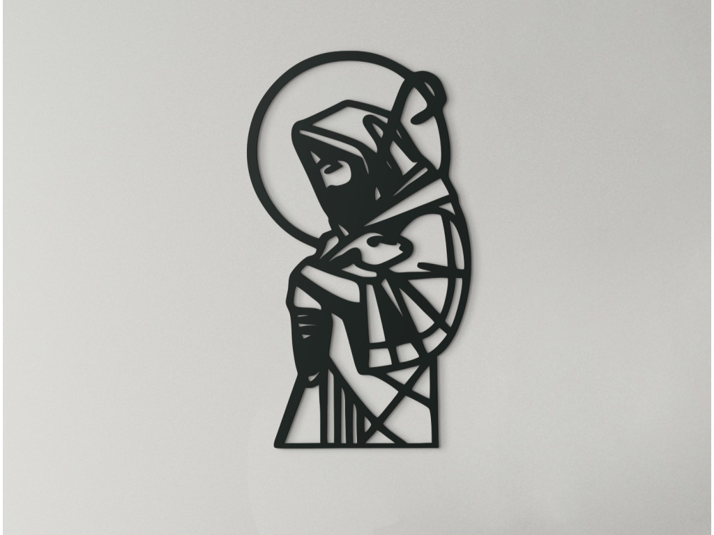 Drevená nálepka Dobrý Pastier (Dimensioni del quadro 89 x 50 cm, Colore del quadro Antracite)