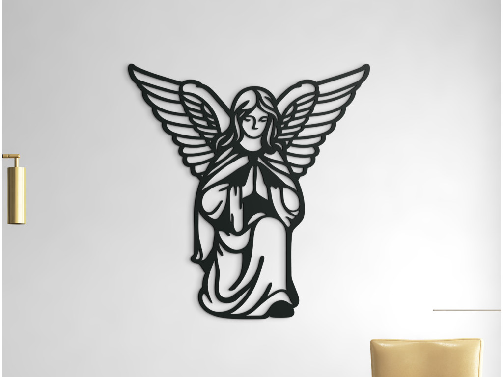 Drevená nálepka Strážny anjel (Dimensioni del quadro 68,5 x 65 cm, Colore del quadro Antracite)