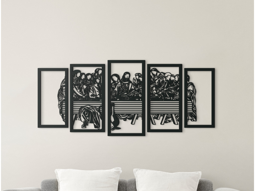 5-dielny obraz Posledná večera (Dimensioni del quadro 59 x 133 cm, Colore del quadro Antracite)