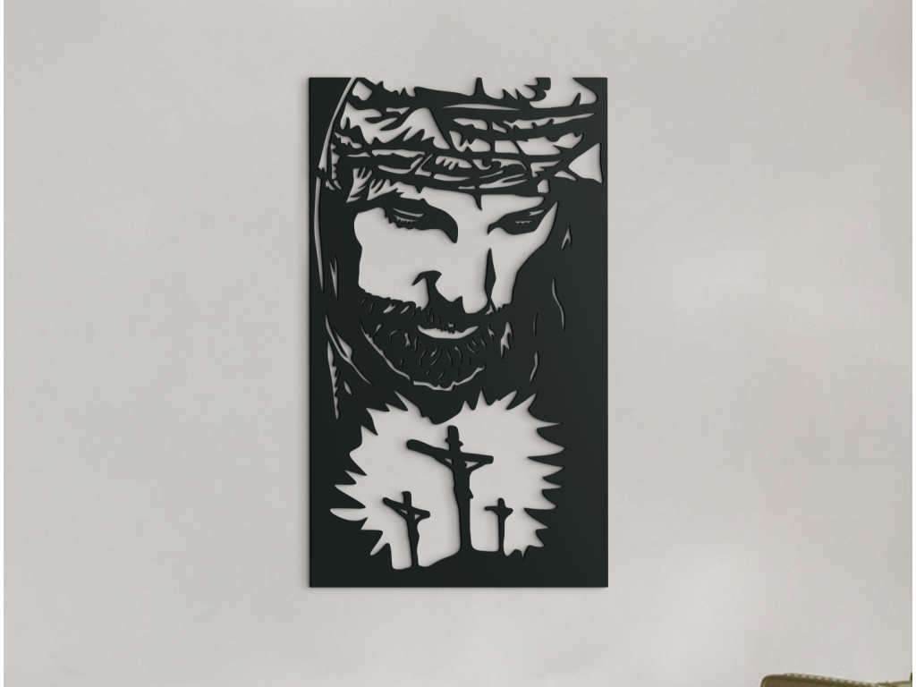 Drevený obraz Golgota (Dimensioni del quadro 89 x 52 cm, Colore del quadro Antracite)