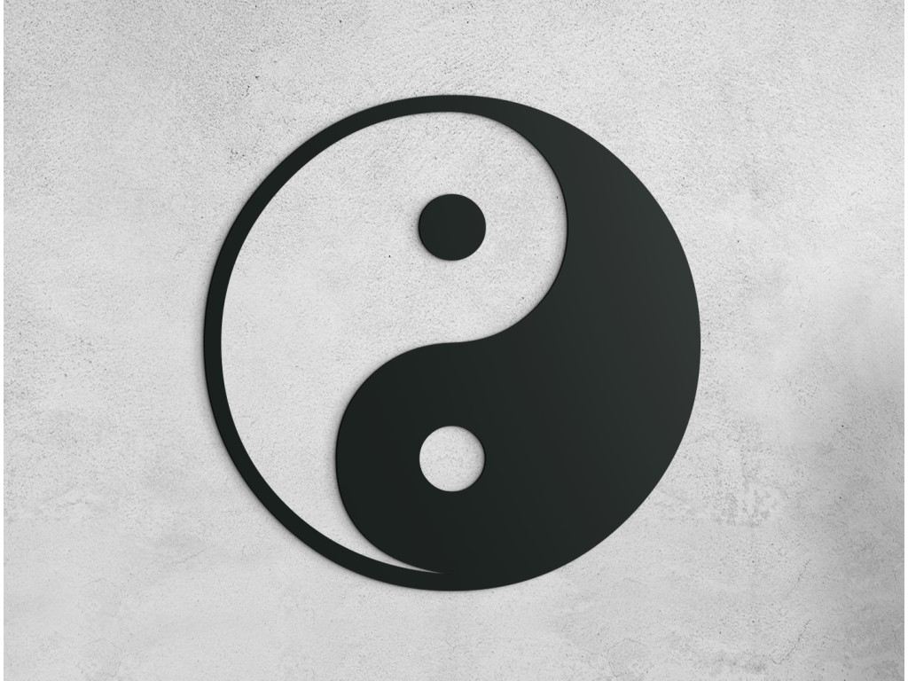 Okrúhla nálepka Jin a jang (Dimensioni del quadro 65 x 65 cm, Colore del quadro Antracite)
