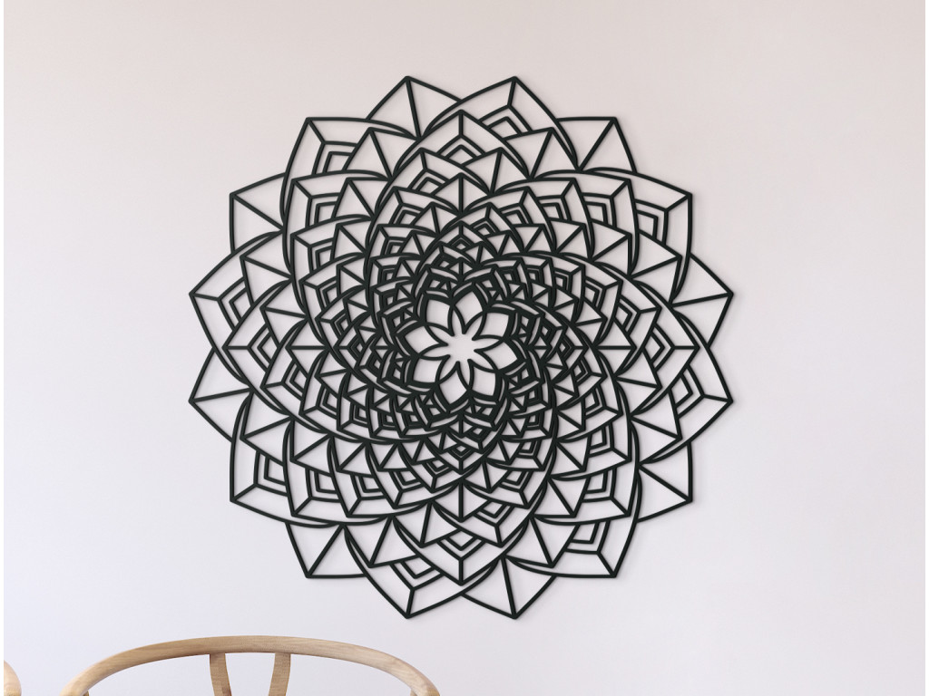 Drevená Mandala na stenu (Dimensioni del quadro 89 x 89 cm, Colore del quadro Antracite)