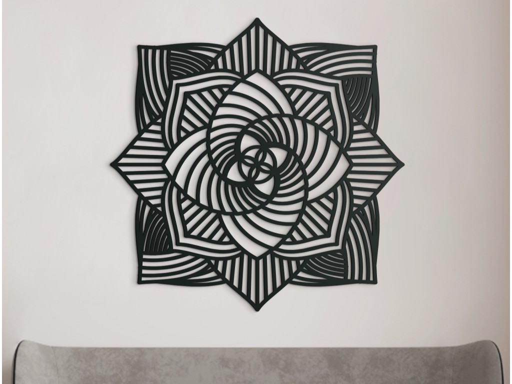 Vyrezávaná drevená mandala Ruža (Dimensioni del quadro 89 x 89 cm, Colore del quadro Antracite)