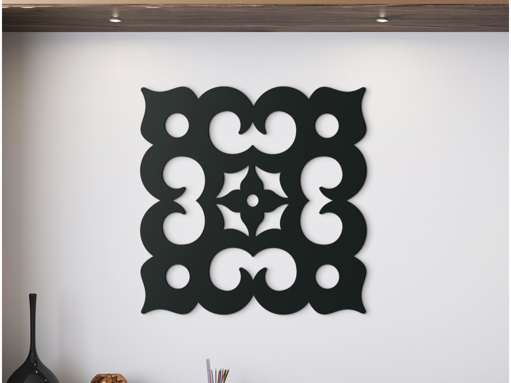 Vyrezávaná drevená mandala Štvorec (Dimensioni del quadro 65 x 64,5 cm, Colore del quadro Antracite)