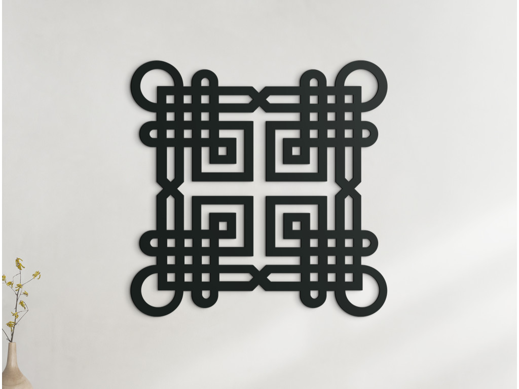 Drevená mandala Geometrické tvary (Dimensioni del quadro 65 x 65 cm, Colore del quadro Antracite)