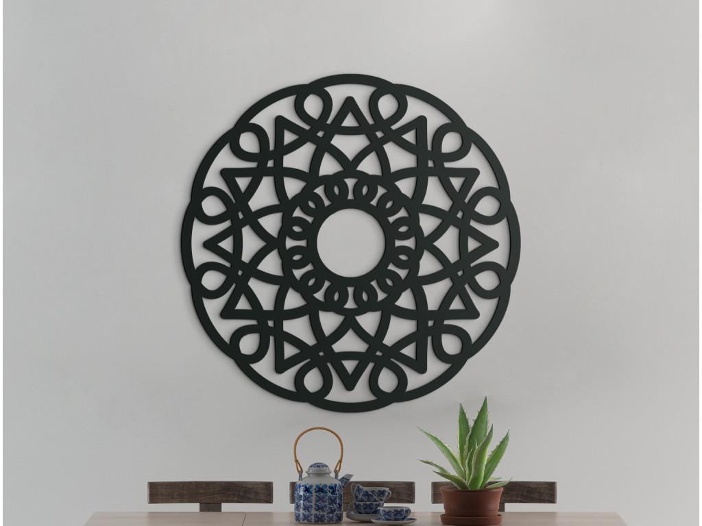 Kruhová mandala na stenu Jednota (Dimensioni del quadro 89 x 89 cm, Colore del quadro Antracite)