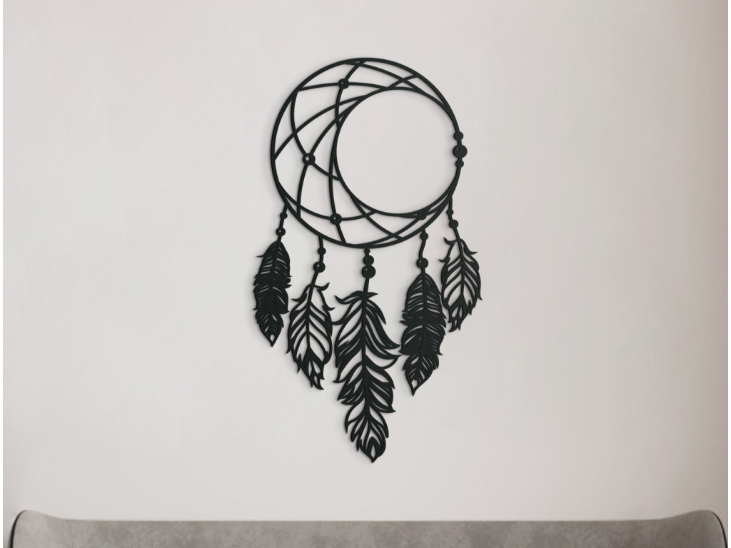 Drevená mandala Lapač snov (Dimensioni del quadro 89 x 50,5 cm, Colore del quadro Antracite)