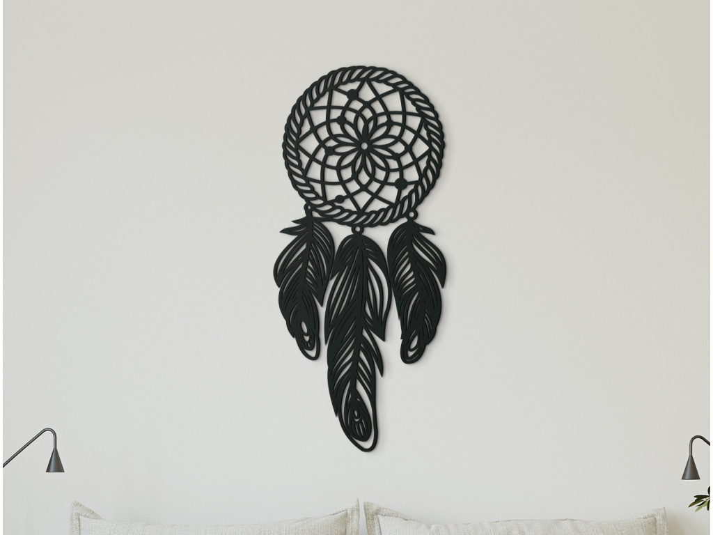 Drevená dekorácia Lapač snov (Dimensioni del quadro 89 x 39,5 cm, Colore del quadro Antracite)