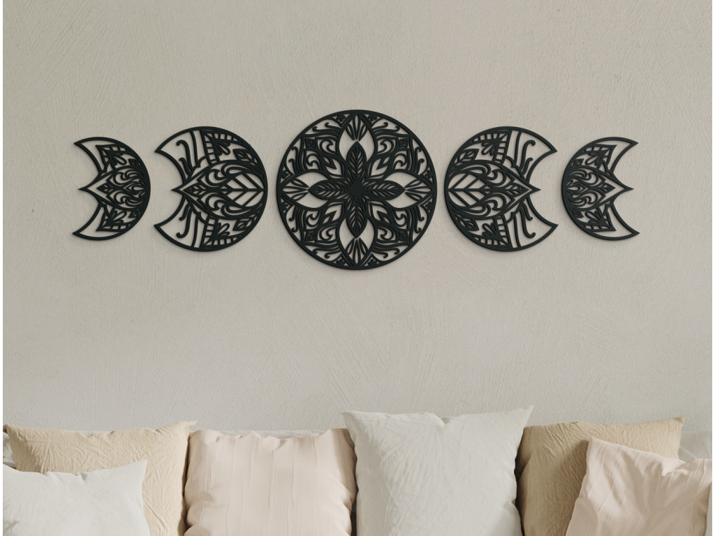 5-dielna mandala na stenu (Dimensioni del quadro 37,5 x 133 cm, Colore del quadro Antracite)