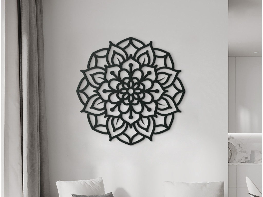 Drevená mandala na stenu Rozkvit (Dimensioni del quadro 89 x 89 cm, Colore del quadro Antracite)