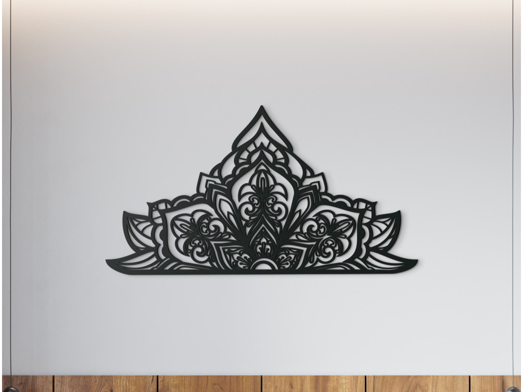 Polovičná mandala z dreva Ornament (Dimensioni del quadro 72 x 133 cm, Colore del quadro Antracite)