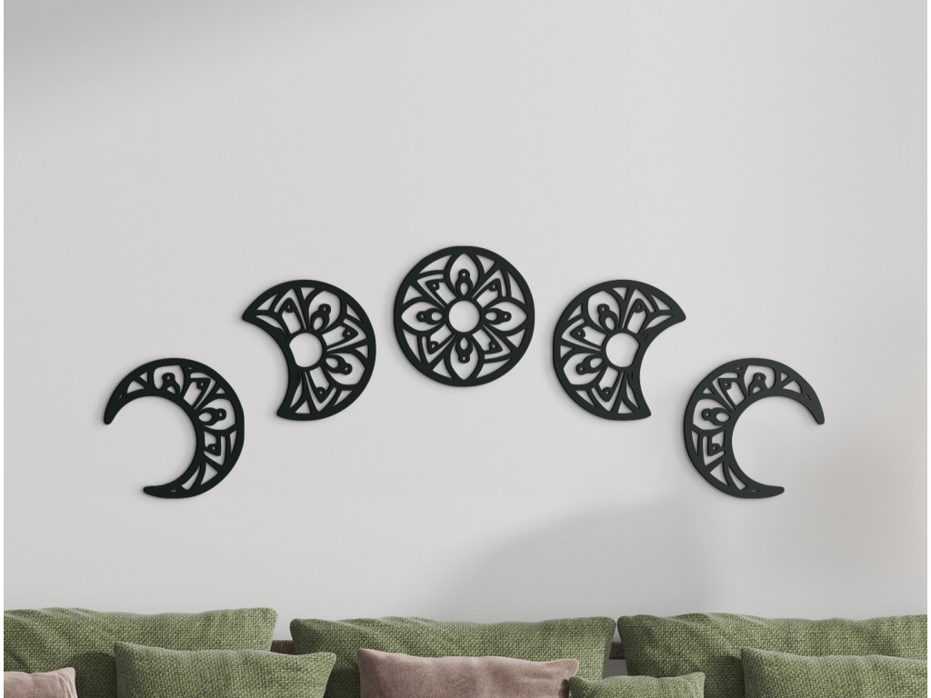 Drevená nálepka Mesiac (Dimensioni del quadro 46,5 x 133 cm, Colore del quadro Antracite)