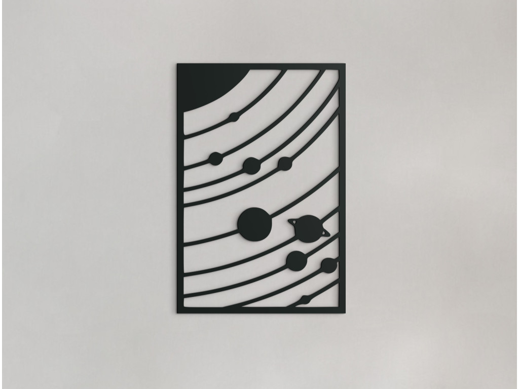 Drevený obraz Planéty na obežnej dráhe (Dimensioni del quadro 89 x 59,5 cm, Colore del quadro Antracite)