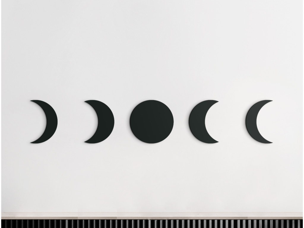 Drevená nálepka na stenu Mesiac (Dimensioni del quadro 35,5 x 200 cm, Colore del quadro Antracite)