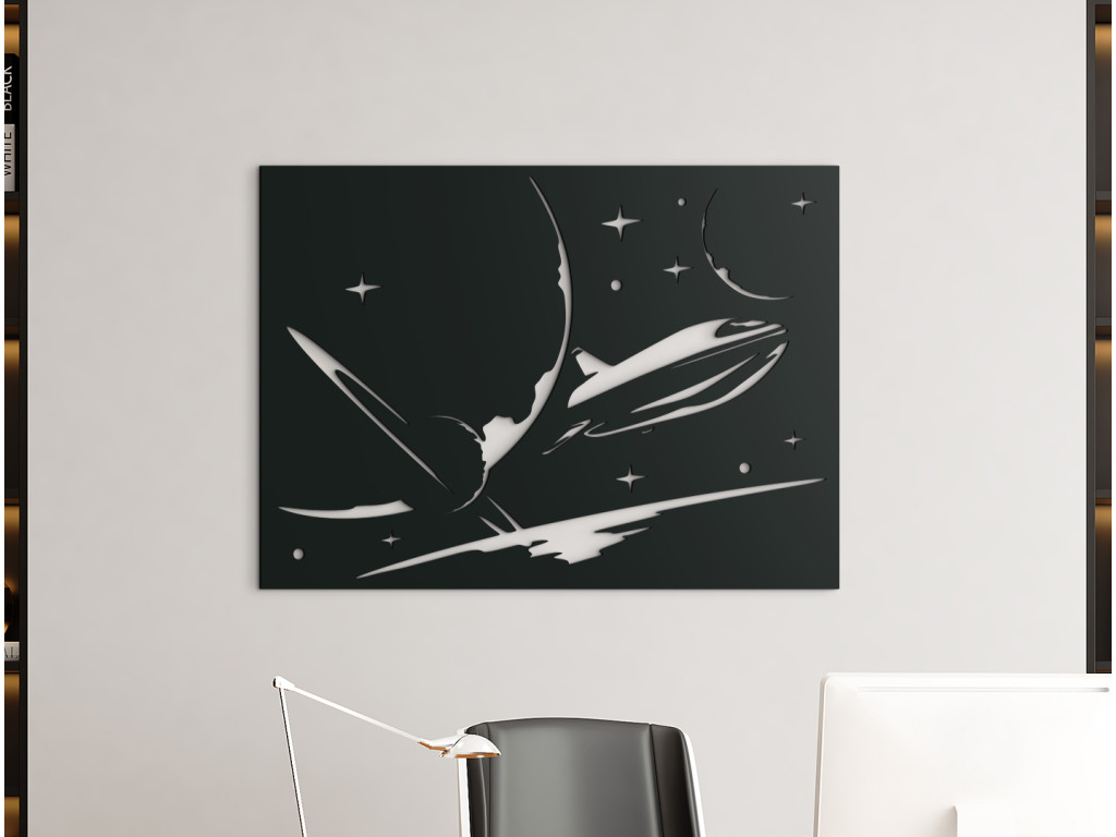 Drevený obraz Kozmická loď (Dimensioni del quadro 65 x 89 cm, Colore del quadro Antracite)