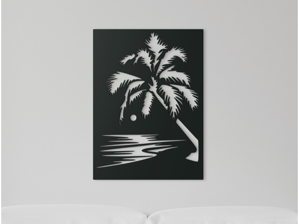 Drevený obraz Večerný príliv (Dimensioni del quadro 89 x 64,5 cm, Colore del quadro Antracite)