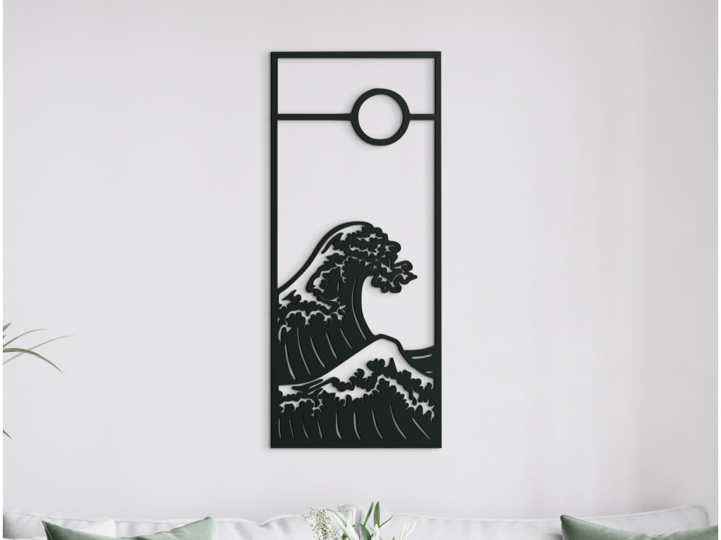 Drevený obraz Vlny na mori (Dimensioni del quadro 89 x 38 cm, Colore del quadro Antracite)