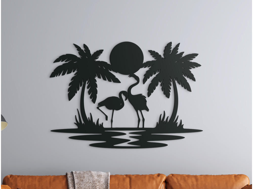 Drevená nálepka Plameniaky (Dimensioni del quadro 62,5 x 89 cm, Colore del quadro Antracite)