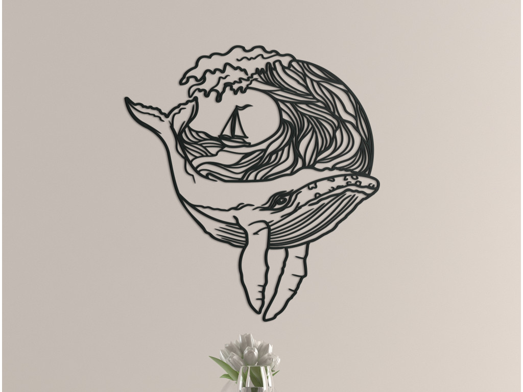 Nálepka na stenu Veľryba (Dimensioni del quadro 89 x 82 cm, Colore del quadro Antracite)