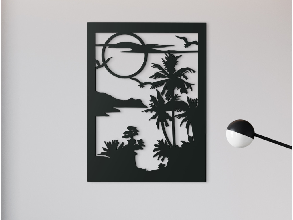 Drevený obraz na stenu Exotika (Dimensioni del quadro 87,5 x 65 cm, Colore del quadro Antracite)