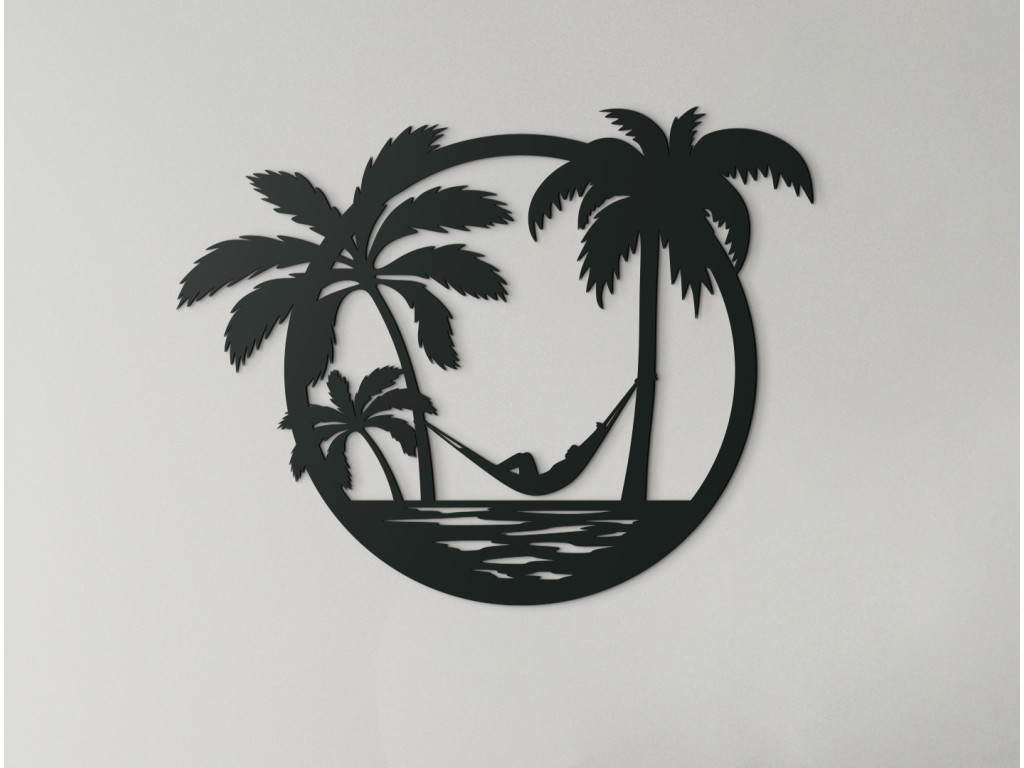 Drevený obraz Relax na hojdacej sieti (Dimensioni del quadro 65 x 82,5 cm, Colore del quadro Antracite)