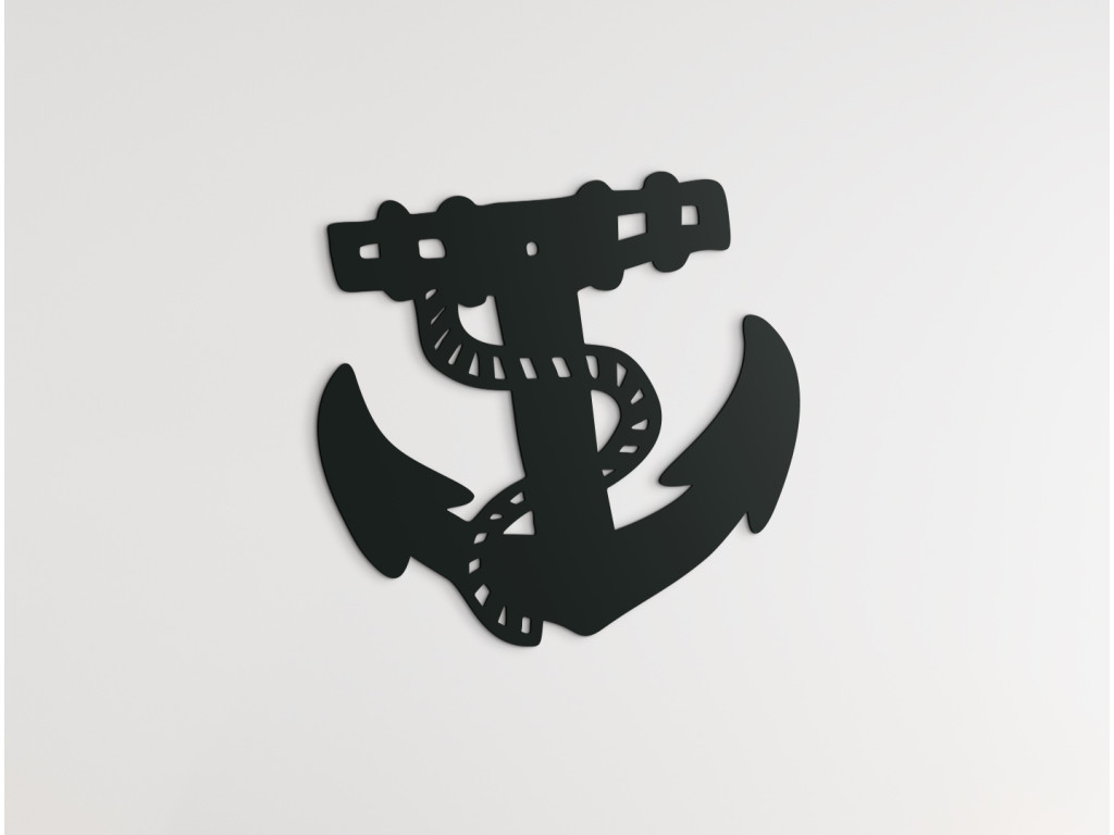 Drevená nálepka na stenu Kotva (Dimensioni del quadro 64,5 x 65 cm, Colore del quadro Antracite)