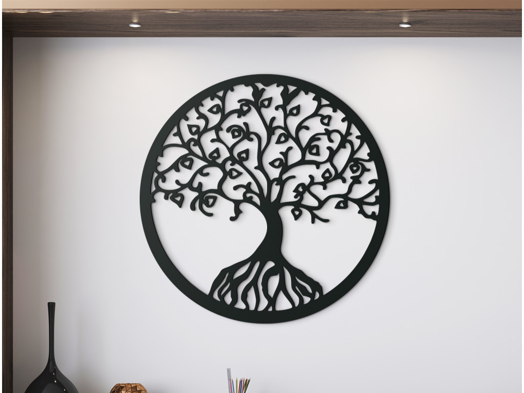 Drevený obraz Strom života Rast a stabilita (Dimensioni del quadro 89 x 89 cm, Colore del quadro Antracite)