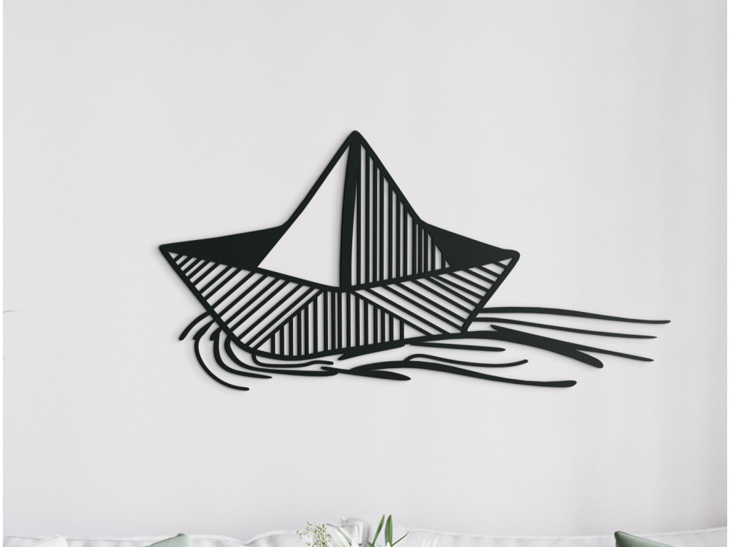 Drevená nálepka na stenu Loďka (Dimensioni del quadro 45 x 89 cm, Colore del quadro Antracite)