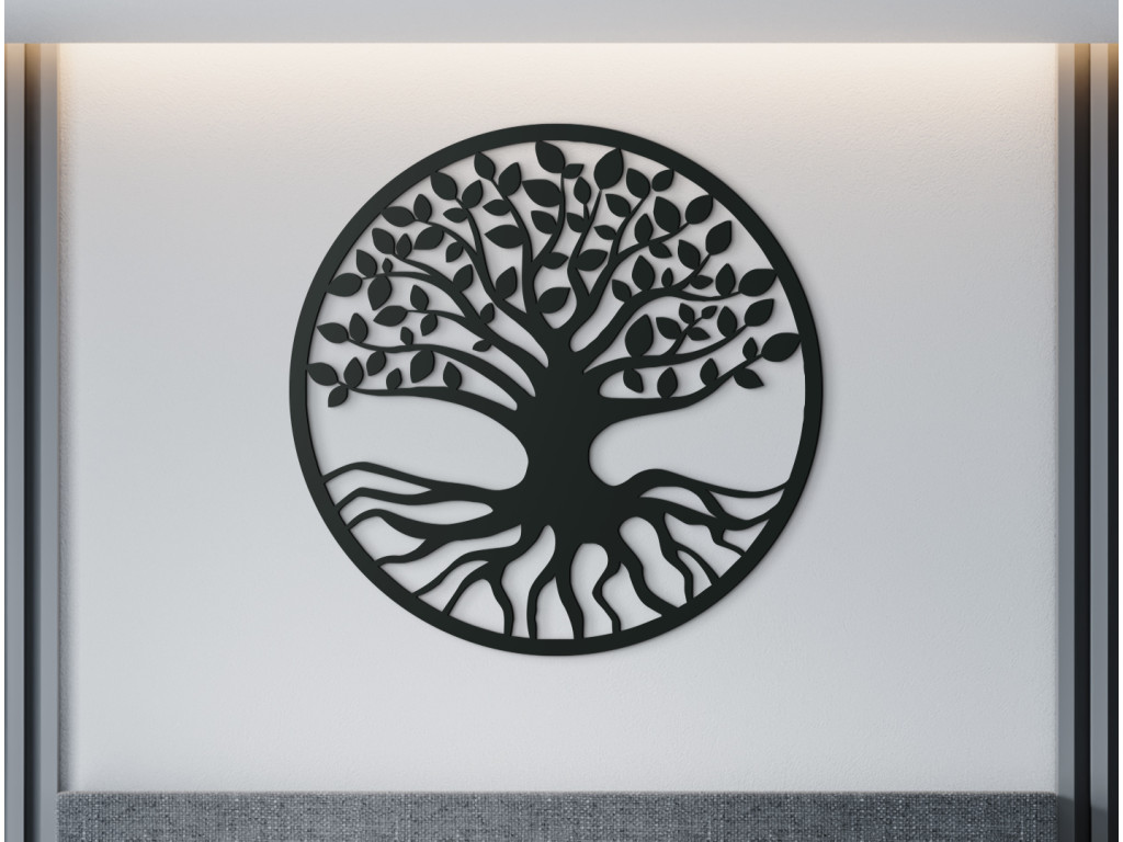 Drevený obraz Strom života Uzemnenosť (Dimensioni del quadro 65 x 65 cm, Colore del quadro Antracite)