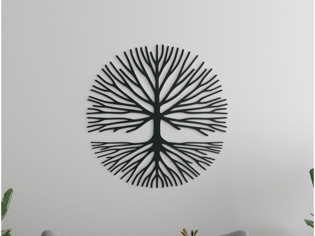 Drevený Strom života - koruna a korene (Dimensioni del quadro 66,5 x 65 cm, Colore del quadro Antracite)