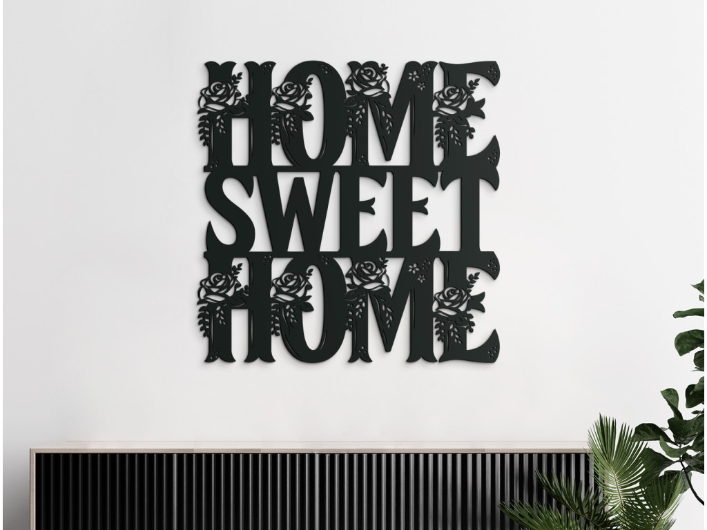 Drevená nálepka na stenu Home Sweet Home (Dimensioni del quadro 89 x 89 cm, Colore del quadro Antracite)