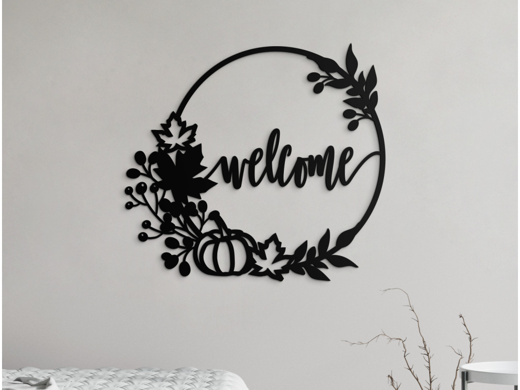 Jesenný veniec na dvere Vitajte (Dimensioni del quadro 89 x 97,5 cm, Colore del quadro Antracite)