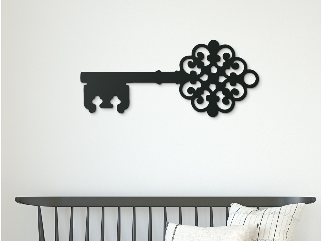 Drevená nálepka na stenu Kľúč (Dimensioni del quadro 38,5 x 89 cm, Colore del quadro Antracite)