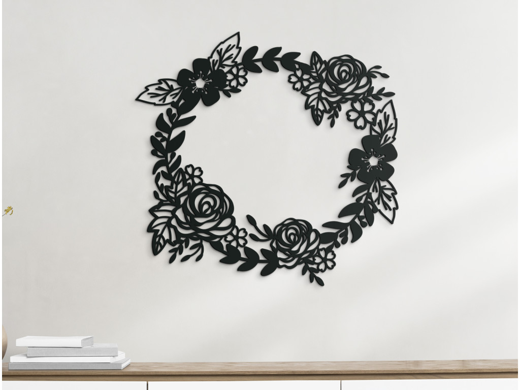 Jarný veniec na dvere Kvety (Dimensioni del quadro 89 x 92 cm, Colore del quadro Antracite)