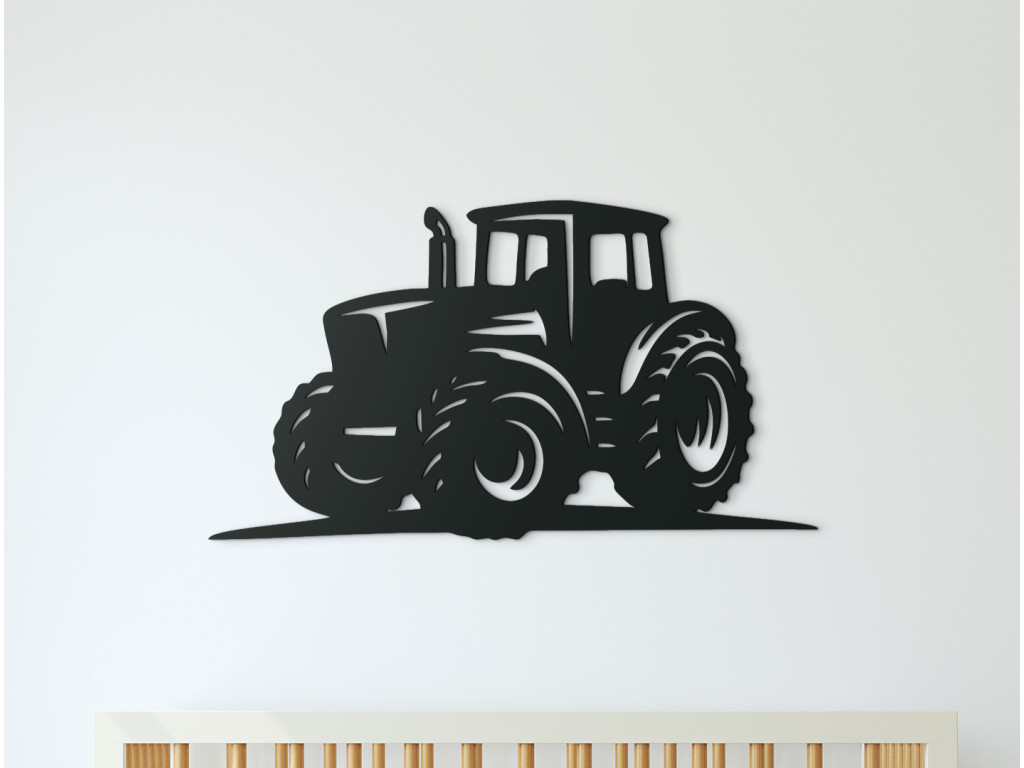 Drevená nálepka do detskej izby Traktor (Dimensioni del quadro 49,5 x 89 cm, Colore del quadro Antracite)