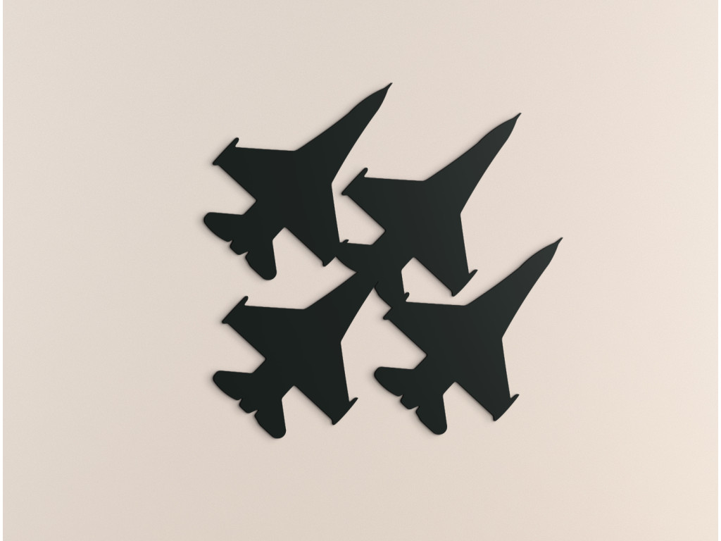 Detská nálepka na stenu Stíhačky (Dimensioni del quadro 64,5 x 65 cm, Colore del quadro Antracite)