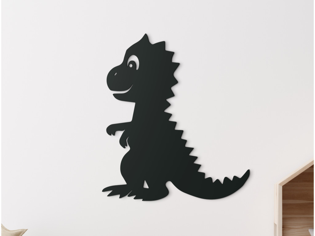 Drevená nálepka do detskej izby Dinosaurík (Dimensioni del quadro 74 x 65 cm, Colore del quadro Antracite)