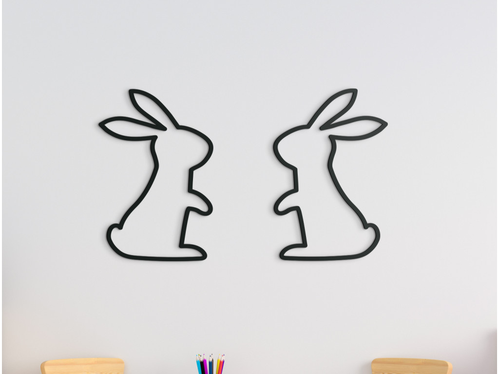 Nálepka do detskej izby Zajace (Dimensioni del quadro 53 x 89 cm, Colore del quadro Antracite)