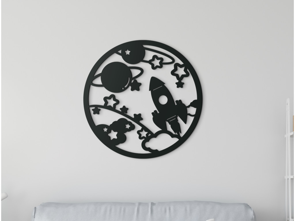 Detský obraz na stenu Vesmírna odysea (Dimensioni del quadro 65 x 65 cm, Colore del quadro Antracite)