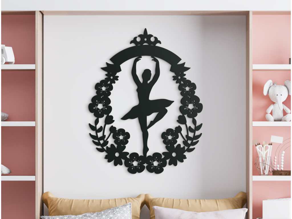 Nálepka do detskej izby Pôvabná primabalerína (Dimensioni del quadro 83 x 65 cm, Colore del quadro Antracite)