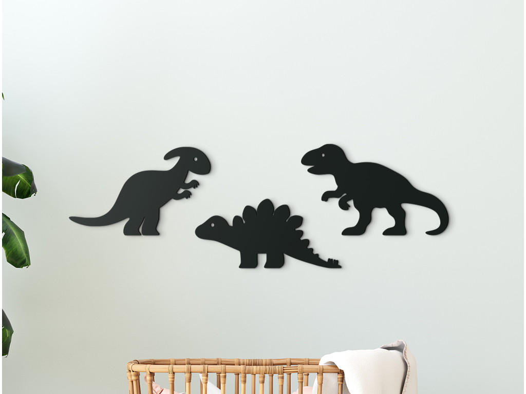 3-dielna nálepka do detskej izby Jurský svet (Dimensioni del quadro 29 x 89 cm, Colore del quadro Antracite)