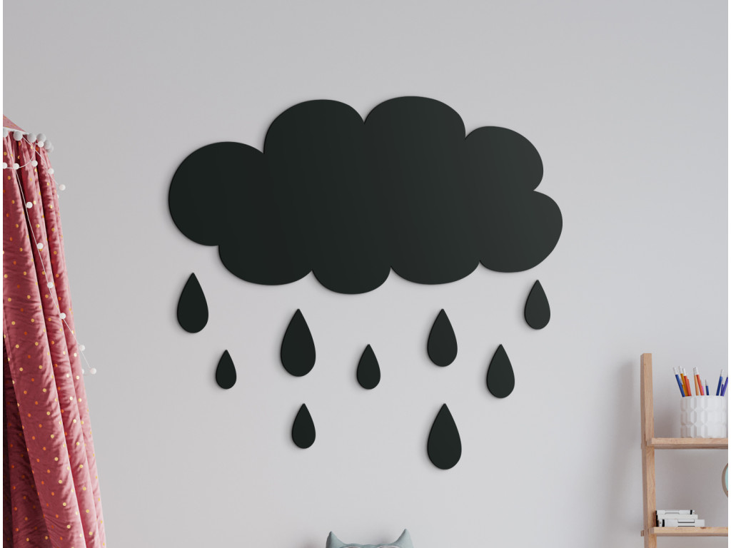 Detská nálepka na stenu Obláčik (Dimensioni del quadro 84,5 x 89 cm, Colore del quadro Antracite)