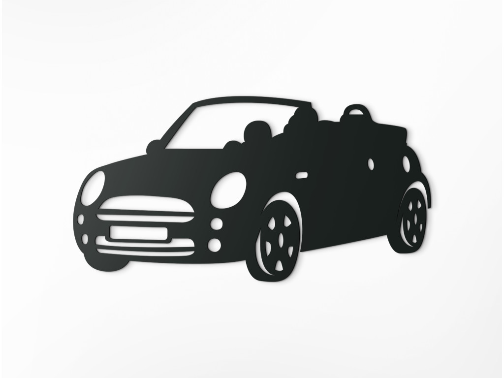 Drevená nálepka do detskej izby Kabriolet (Dimensioni del quadro 46 x 89 cm, Colore del quadro Antracite)